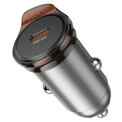Автомобилен заряден уред HOCO NZ16, 30W, 3A, 1 x USB-C, Сив