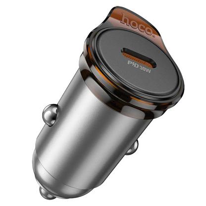 Автомобилен заряден уред HOCO NZ16, 30W, 3A, 1 x USB-C, Сив