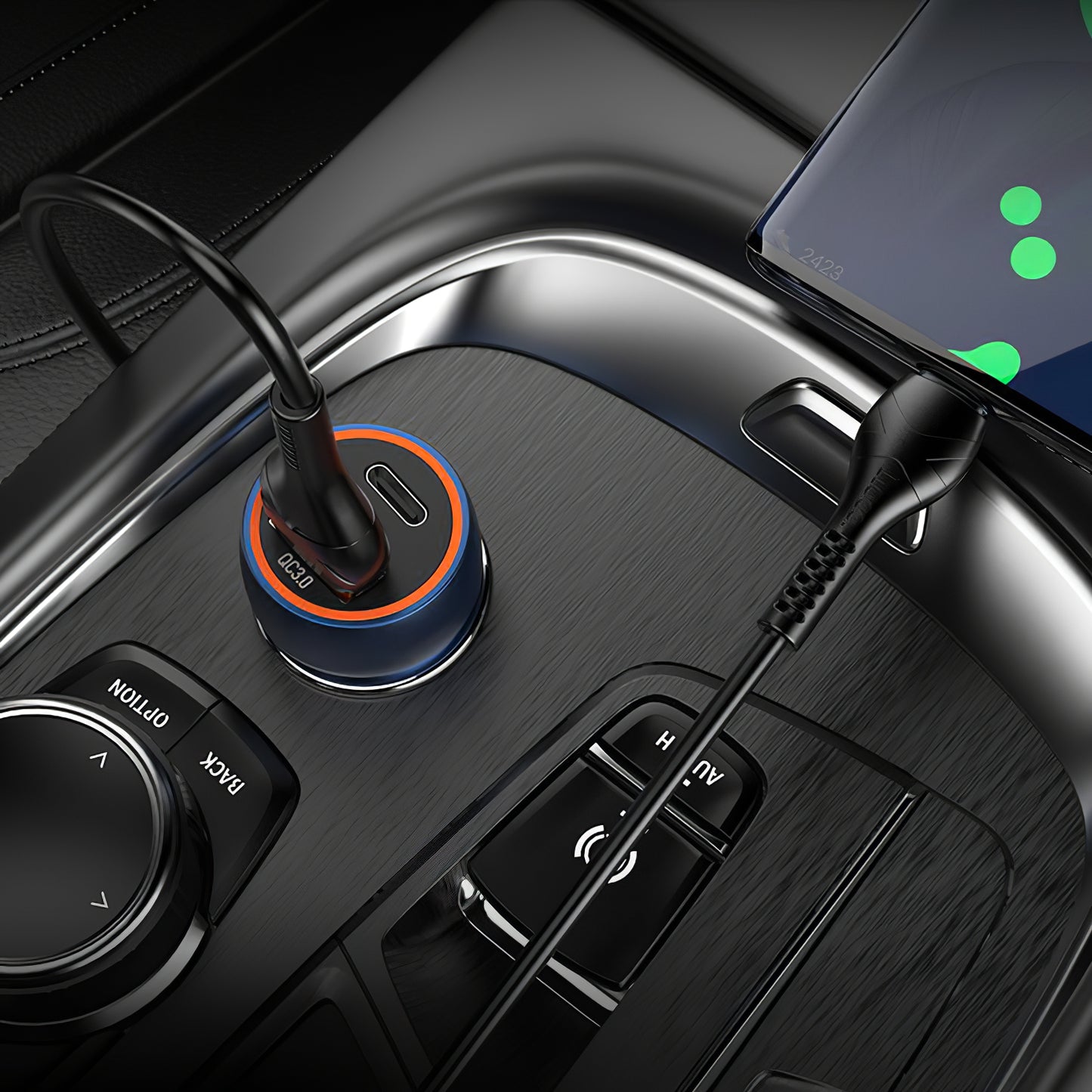 Автомобилен заряден уред HOCO Z46A, 20W, 3A, 1 x USB-A - 1 x USB-C, Син
