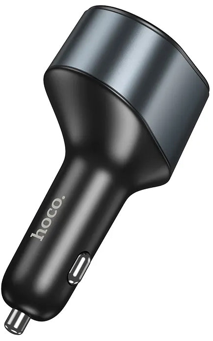 Автомобилен заряден уред HOCO Z56, 35W, 3A, 1 x USB-A - 1 x USB-C - 1 x Удължител за запалка, Черен