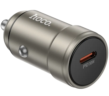Автомобилен зарядно HOCO Z57, 30W, 3A, 1 x USB-C, Сив