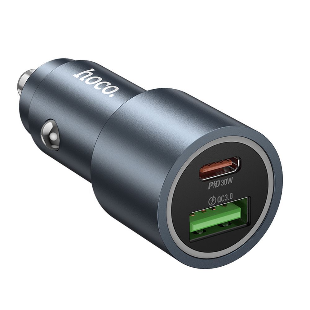 Автомобилен заряден уред HOCO Z60, 48W, 3A, 1 x USB-A - 1 x USB-C, Черен