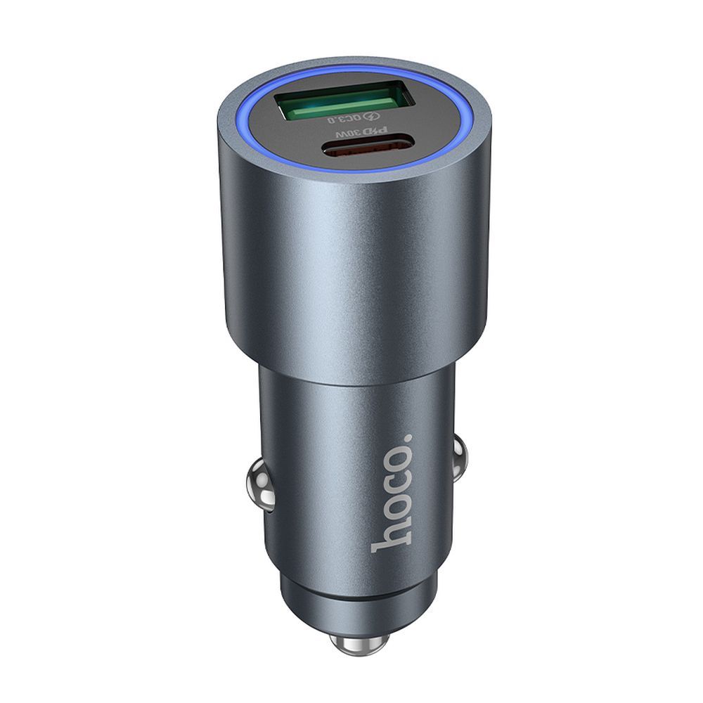 Автомобилен заряден уред HOCO Z60, 48W, 3A, 1 x USB-A - 1 x USB-C, Черен