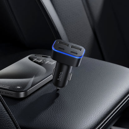 Автомобилен заряден уред HOCO Z63, 42W, 3A, 2 x USB-A - 2 x USB-C, Черен