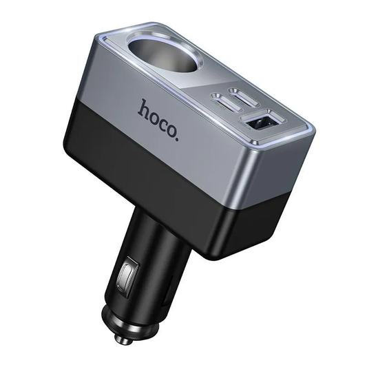 Автомобилен зарядно HOCO Z65A, 165W, 3A, 1 x Разклонител за запалка - 1 x USB-A - 2 x USB-C, Черен
