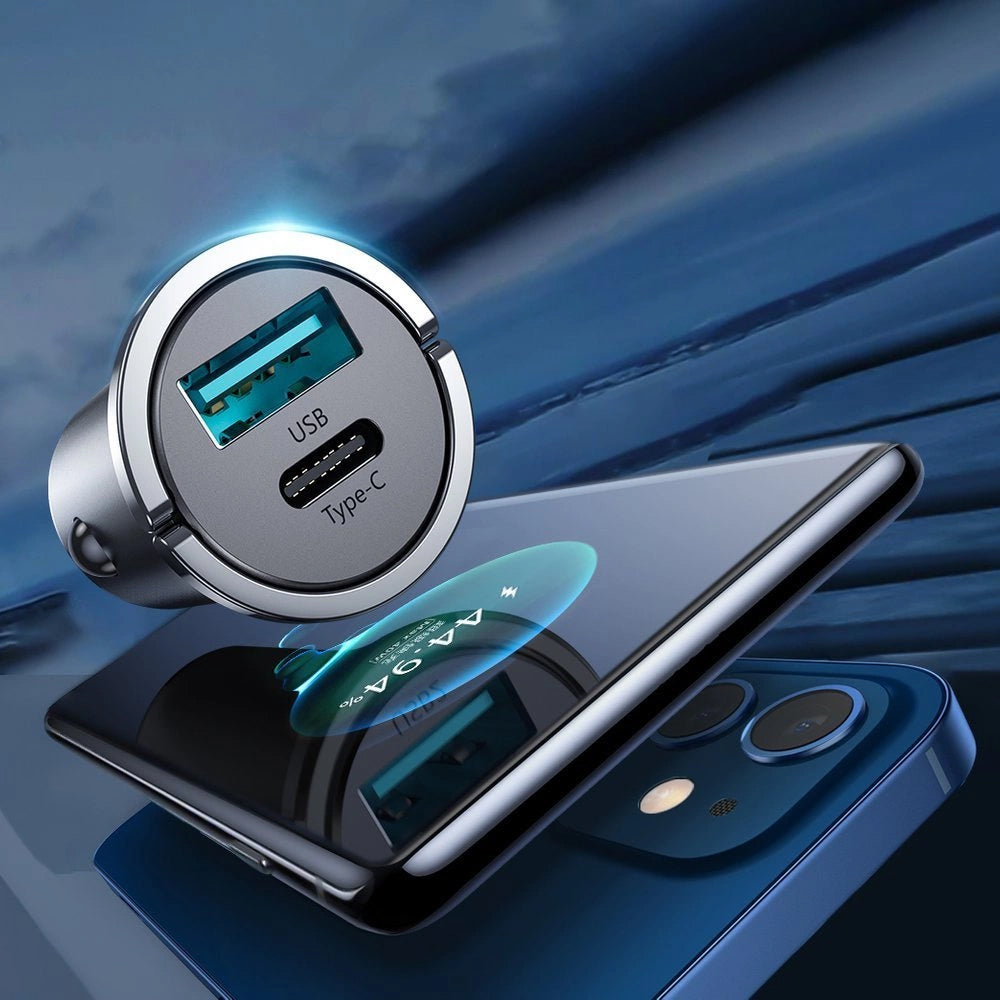 Автомобилен заряден уред Joyroom C-A35, 45W, 5A, 1 x USB-A - 1 x USB-C, Сив