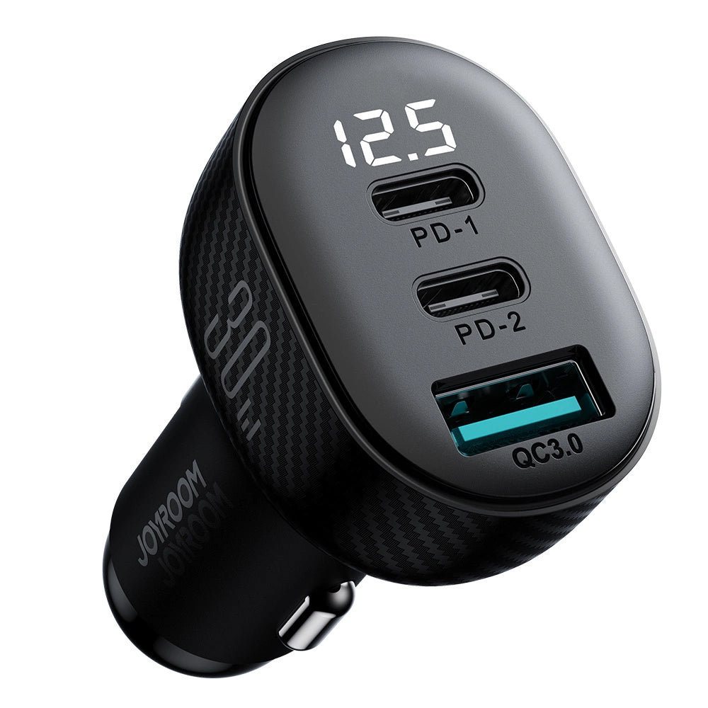 Автомобилен заряден уред Joyroom JR-CCD04, 30W, 3A, 1 x USB-A - 2 x USB-C, Черен