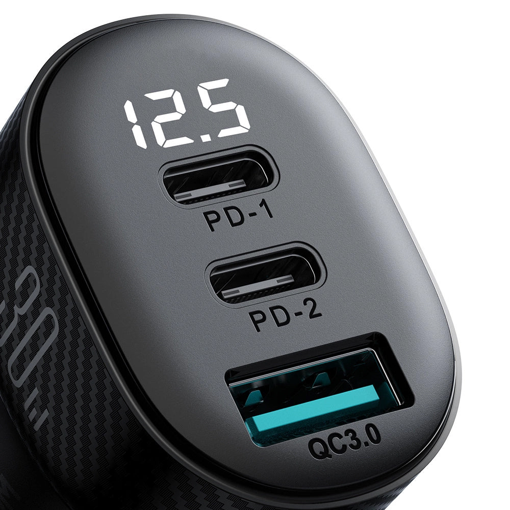 Автомобилен заряден уред Joyroom JR-CCD04, 30W, 3A, 1 x USB-A - 2 x USB-C, Черен