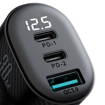 Автомобилен заряден уред Joyroom JR-CCD04, 30W, 3A, 1 x USB-A - 2 x USB-C, Черен
