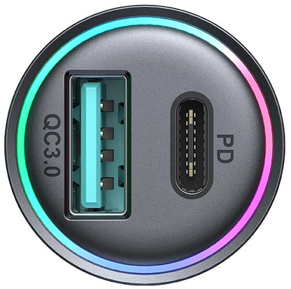 Joyroom JR-CCN04 Car Charger, 60W, 3A, 1 x USB-A - 1 x USB-C, Black