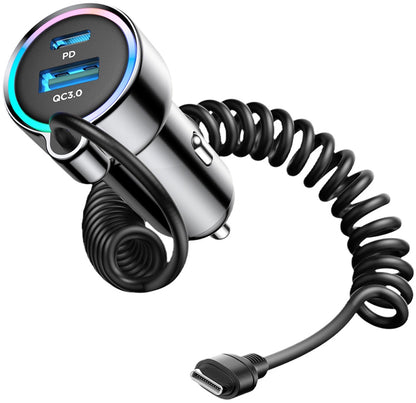 Автомобилен заряден уред с кабел USB-C Joyroom JR-CL07, 72W, 3A, 1 x USB-A - 1 x USB-C, Черен