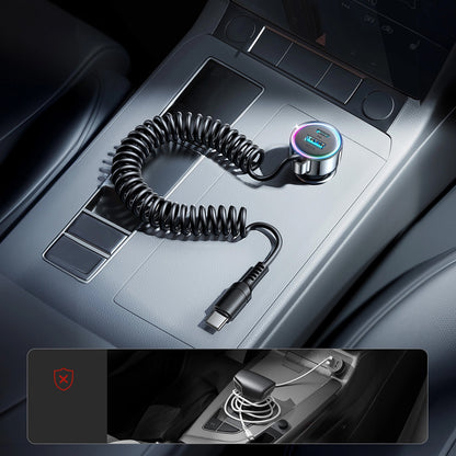 Автомобилен заряден уред с кабел USB-C Joyroom JR-CL07, 72W, 3A, 1 x USB-A - 1 x USB-C, Черен