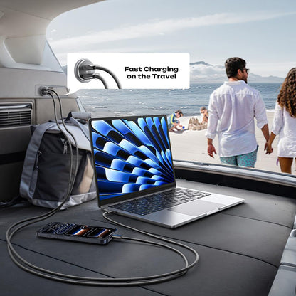 Автомобилен заряден уред Lisen, 45W, 3A, 2 x USB-C, Черен YL0223080007