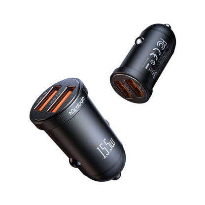 McDodo CC-2950 Cool Car Charger, 15.5W, 3.1A, 2 x USB-A, Black