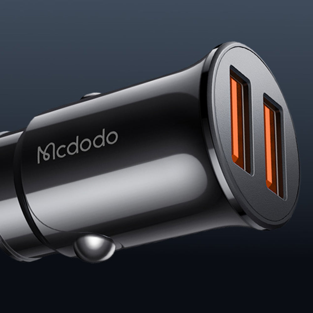 McDodo CC-6602 Car Charger, 12W, 2.4A, 2 x USB-A, Black