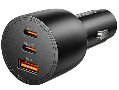 Авто зарядно Orico PowerLink, 165W, 5A, 1 x USB-A - 2 x USB-C, Черно