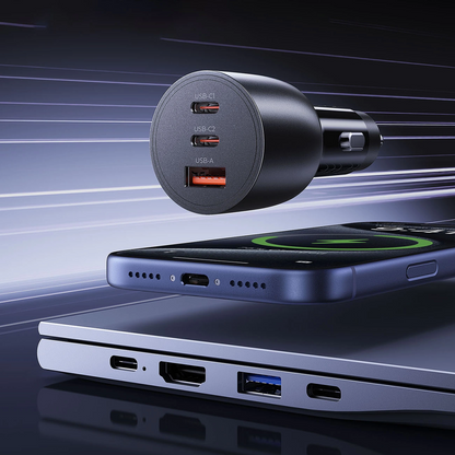 Авто зарядно Orico PowerLink, 165W, 5A, 1 x USB-A - 2 x USB-C, Черно