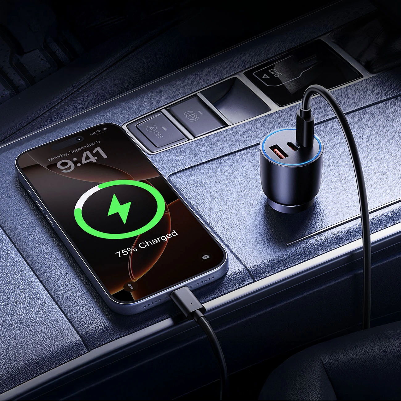 Авто зарядно Orico PowerLink, 165W, 5A, 1 x USB-A - 2 x USB-C, Черно
