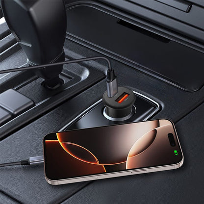 Автомобилен заряден уред Tech-Protect CC02, 35W, 3A, 1 x USB-A - 1 x USB-C, Черен