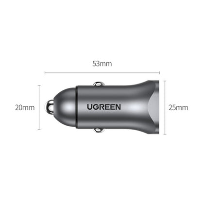 Автомобилен заряден уред UGREEN CD130, 24W, 3A, 1 x USB-A - 1 x USB-C, Сив