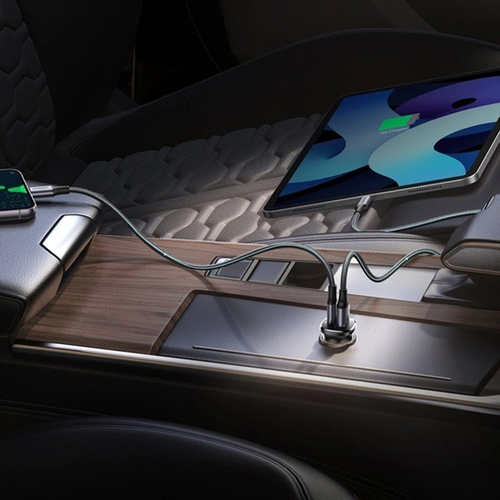 Автомобилен заряден уред UGREEN EC305, 30W, 3A, 1 x USB-A - 1 x USB-C, Черен
