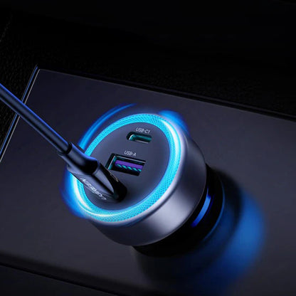 Автомобилен заряден уред UGREEN EC307, 30W, 3A, 1 x USB-A - 2 x USB-C, Сив