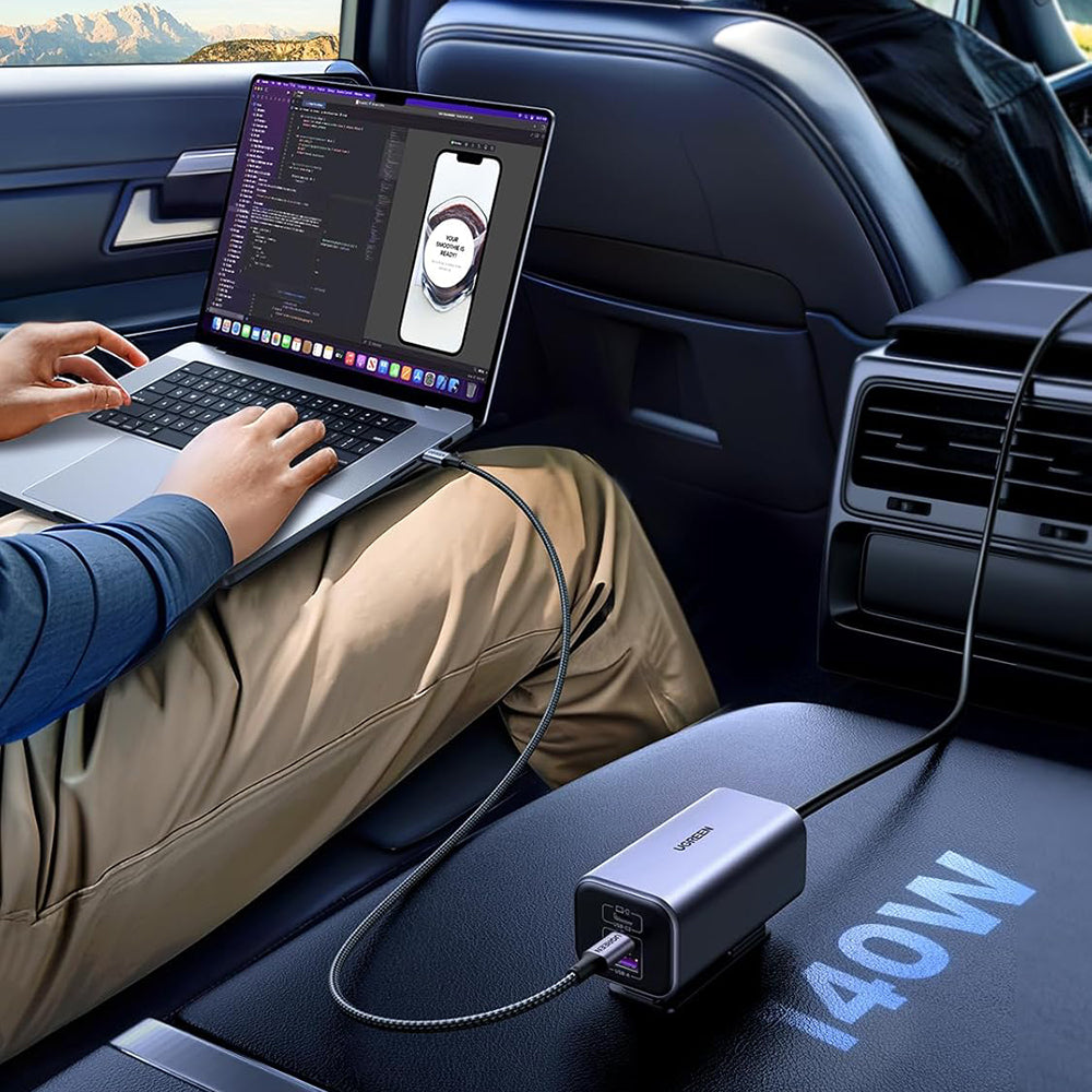 Автомобилен заряден уред UGREEN EC706, 150W, 5A, 1 x USB-A - 3 x USB-C, Черен