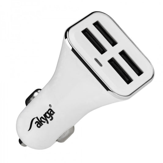 Автомобилен зарядно устройство Akyga AK-CH-09, 10W, 2A, 4 x USB-A, бяло