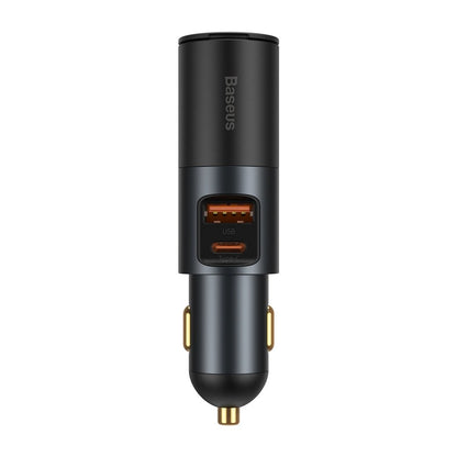 Зарядно за кола Baseus Share Together, 120W, 3A, 1 x удължител за запалка - 1 x USB-A - 1 x USB-C, сиво CCBT-C0G CCBT-C0G 