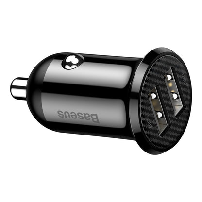 Зарядно устройство за кола Baseus Grain Pro, 24W, 2,4A, 2 x USB-A, черно CCALLP-01