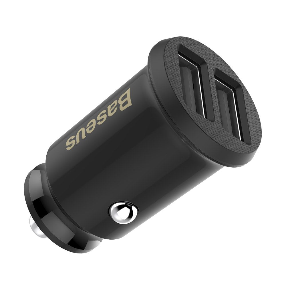 Зарядно за кола Baseus Grain, 10W, 2.4A, 2 x USB-A, черно CCALL-ML01