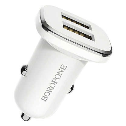 Зарядно за кола Borofone BZ12, 12W, 2.4A, 2 x USB-A, бяло