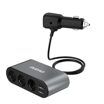 Удължение за запалка Dudao R1 Pro, 3 изхода, 2 x USB-A, дисплей