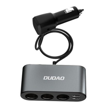 Удължение за запалка Dudao R1 Pro, 3 изхода, 2 x USB-A, дисплей