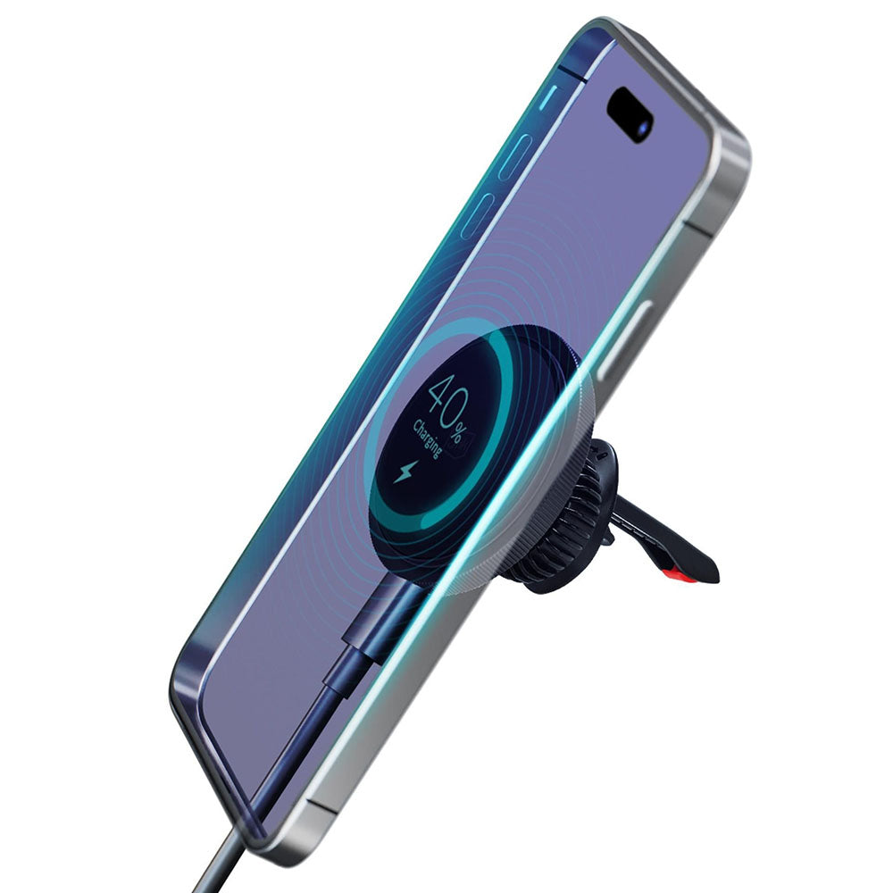 Безжично авто зарядно устройство 3MK, 15W, 1.67A, Черно