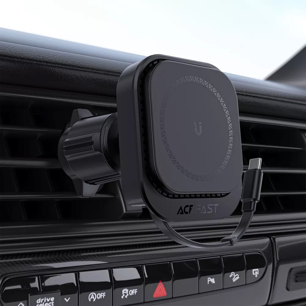 Безжично авто зарядно Acefast D32, 15W, 1.67A, Черно