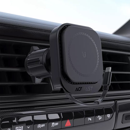 Безжично авто зарядно Acefast D32, 15W, 1.67A, Черно