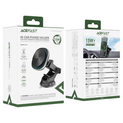 Безжично авто зарядно Acefast D42, 15W, 1.67A, Сребристо