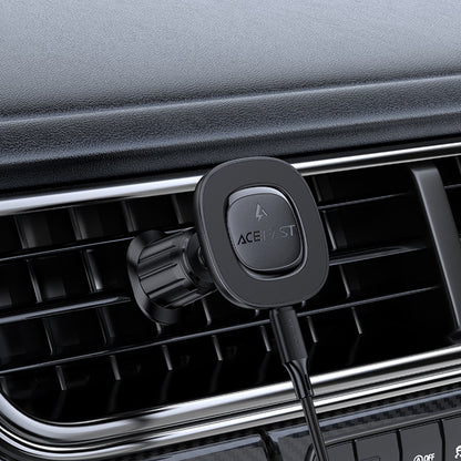 Безжично авто зарядно Acefast D46, 15W, 1.67A, Черно