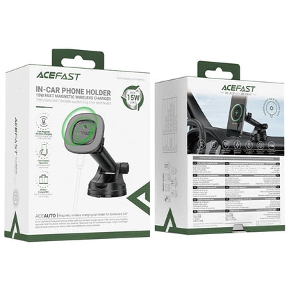 Безжично авто зарядно Acefast D47, 15W, 1.67A, Черно