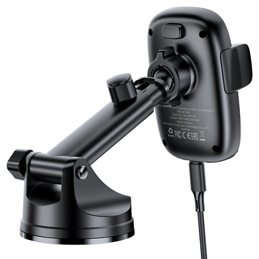 Безжично авто зарядно Acefast D49, 15W, 1.67A, Черно