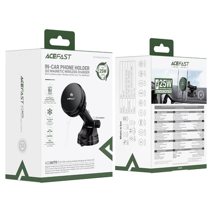 Безжично зарядно за кола Acefast D67, 25W, Черно