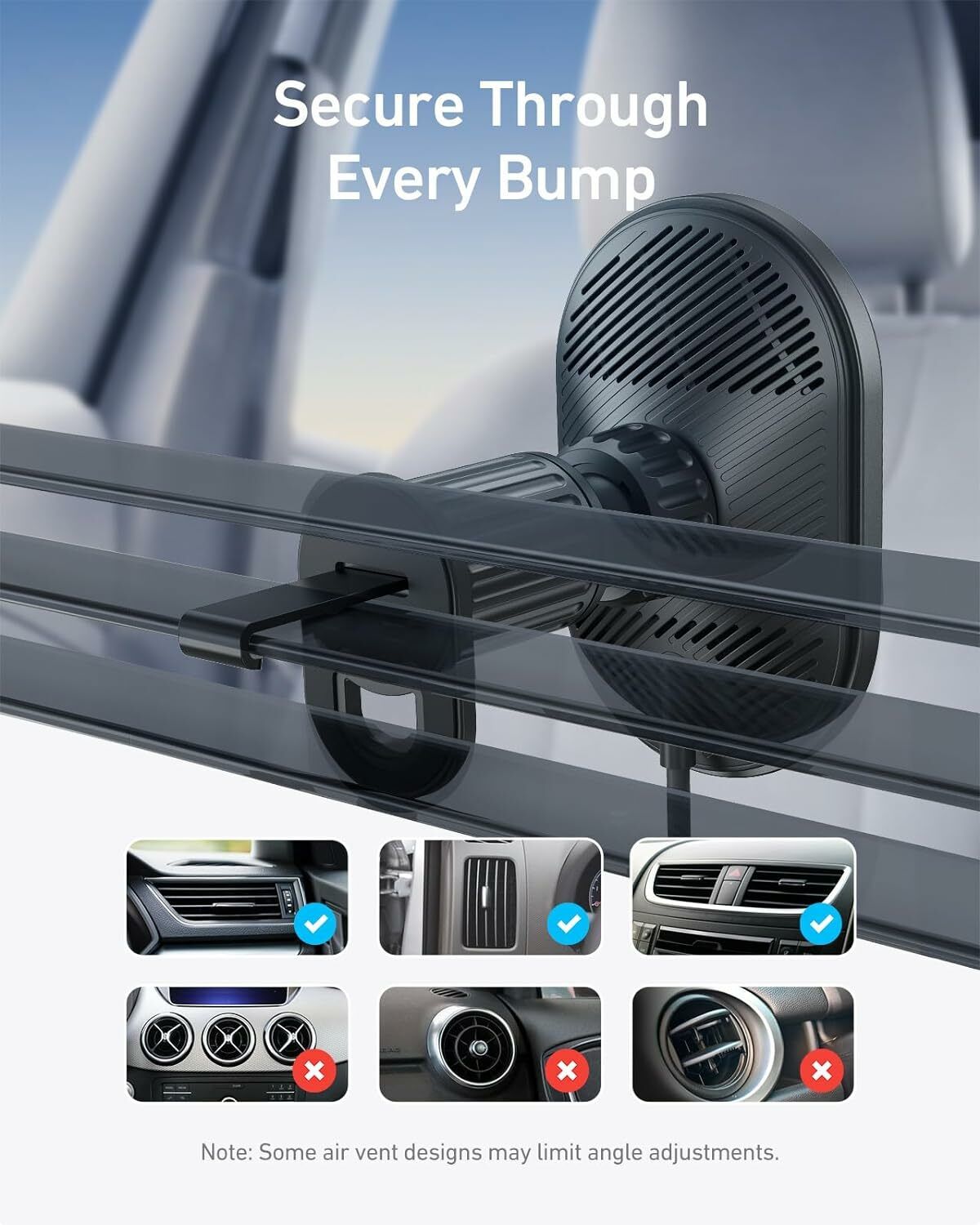Автомобилен безжичен заряден уред Anker MagGo, 15W, 1.67A, Черен B2932G11