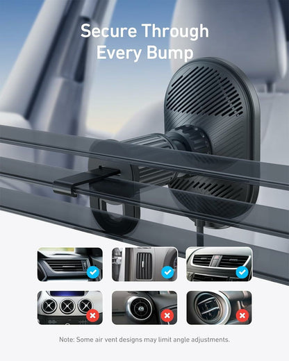 Автомобилен безжичен заряден уред Anker MagGo, 15W, 1.67A, Черен B2932G11