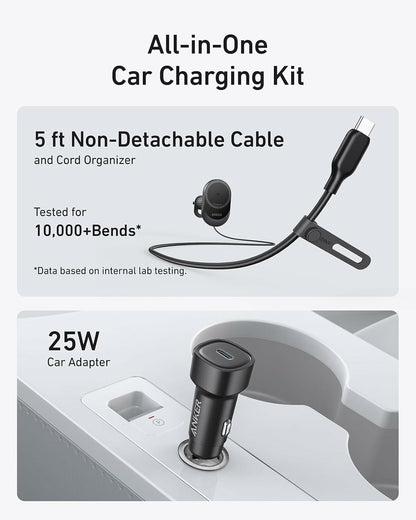 Автомобилен безжичен заряден уред Anker MagGo, 15W, 1.67A, Черен B2932G11