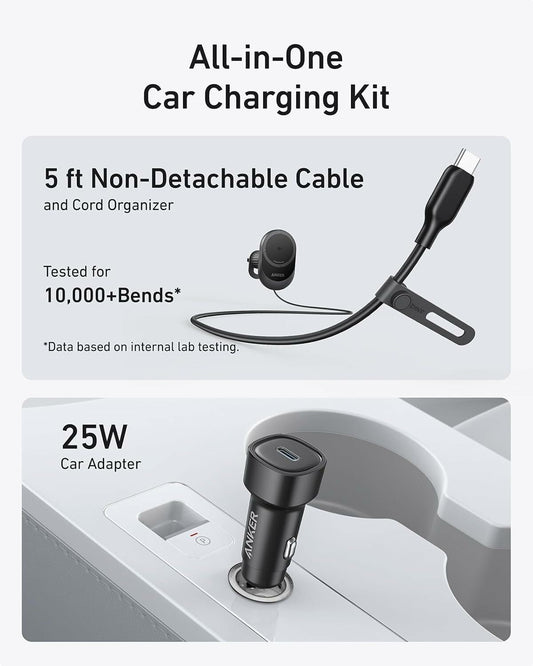 Автомобилен безжичен заряден уред Anker MagGo, 15W, 1.67A, Черен B2932G11