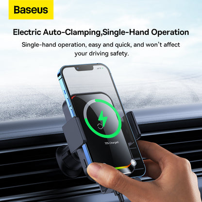Автомобилен безжичен зарядно устройство Baseus Halo, 15W, 1.67A, черно SUDD000001