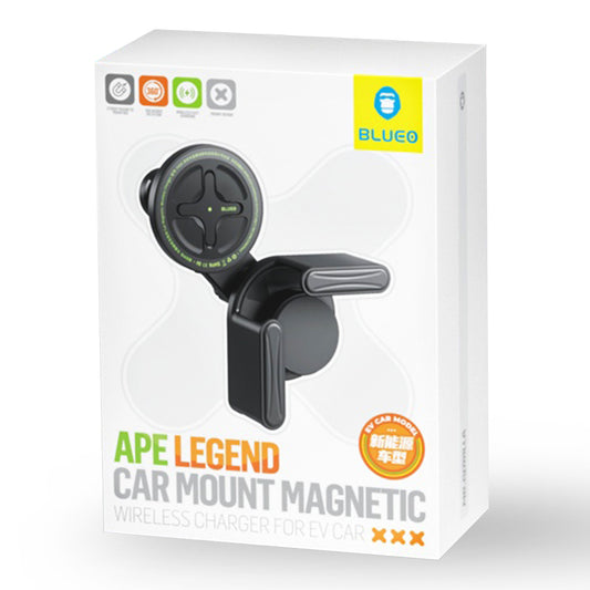 Безжично автомобилно зарядно устройство Blueo Ape Legend EV Car, 15W, 1.67A, Черно