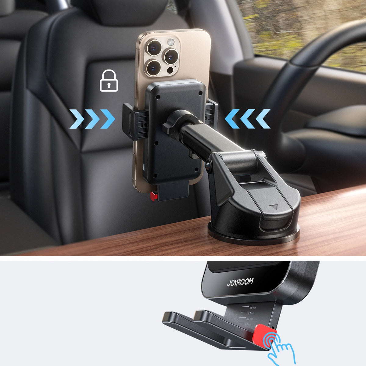 Joyroom JR-ZS241S Wireless Car Charger, 15W, 1.67A, Black