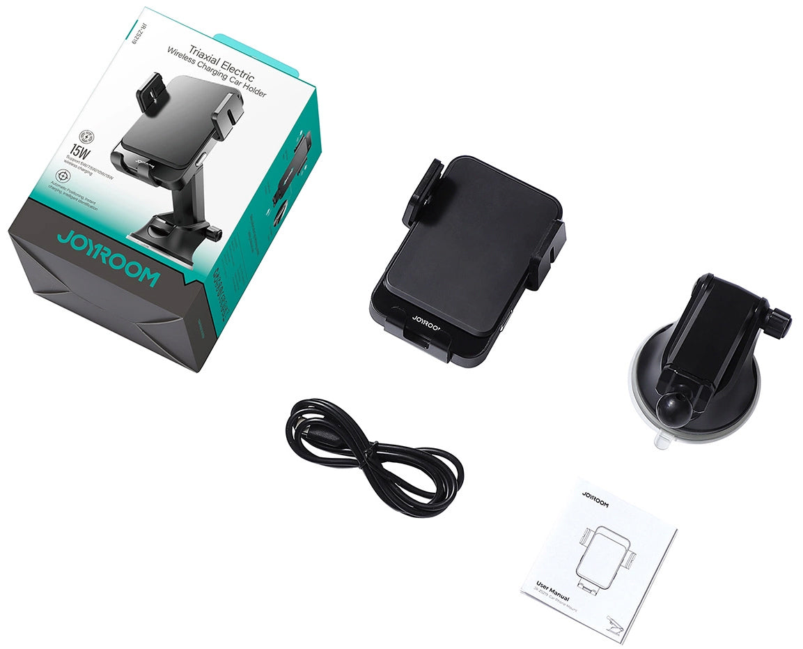 Безжично автомобилно зарядно Joyroom JR-ZS219, 15W, 1.67A, Черно